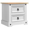 vidaXL Nočna omarica Corona Bela 53 x 39 x 47 cm Masivno borovo les
