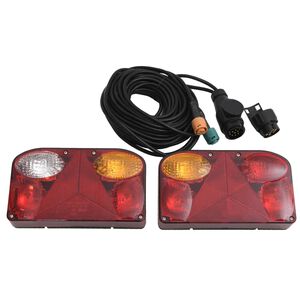 vidaXL Zadnje luči 2 kosa rdeče 23x6x13 cm 12V klasična žarnica