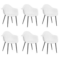 vidaXL Jedilni stoli 6 kosov bele barve PP