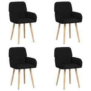 vidaXL Jedilni stoli 4 pcs Blago Črna 56,5 x 50 x 87,5 cm