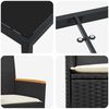 vidaXL Komplet za jedilnico v vrtu 3 pcs Črna poli ratan