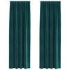 vidaXL Zatemnitvene zavese 2 pcs Temno zelena 140 x 260 cm Žamet