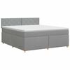 vidaXL Postelja boxspring z vzmetnico Svetlo siva 180 x 200 cm Blago