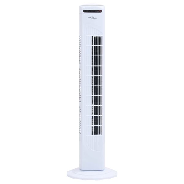 vidaXL Stoječi ventilator z daljincem in časovnikom &Phi; 24x80 cm bel
