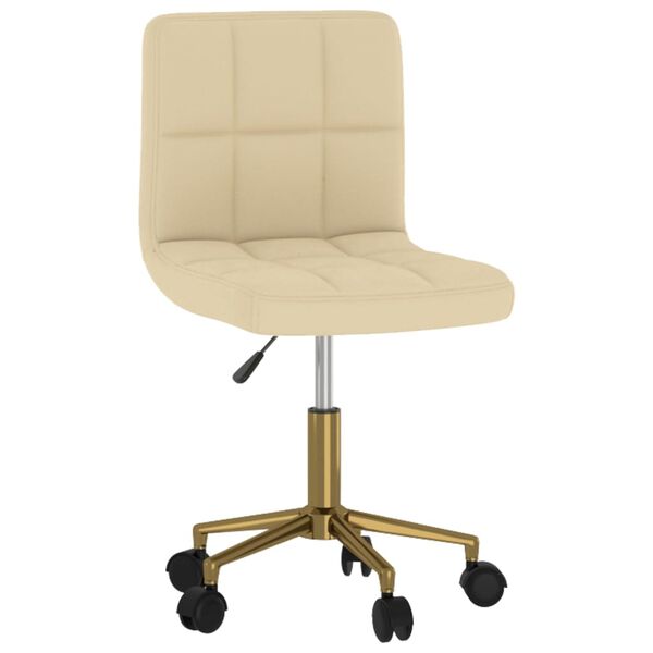 vidaXL Vrtljivi jedilni stoli 4 kosi krem žamet