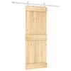 vidaXL Drsna vrata Naravna in bela 80 x 210 cm Masiven borov les