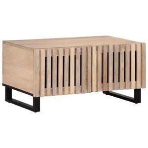 vidaXL Klubska mizica bela 80x51x40 cm trden mangov les