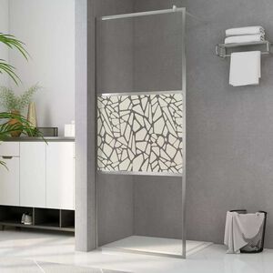 vidaXL Pregrada za tu&scaron; ESG steklo s kamnitim dizajnom 90x195 cm