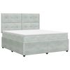 vidaXL Postelja boxspring z vzmetnico Svetlo siva 140 x 200 cm Žamet