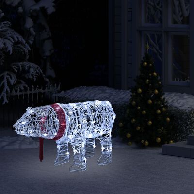 vidaXL Božični medved 45 LED lučk 71x20x38 cm