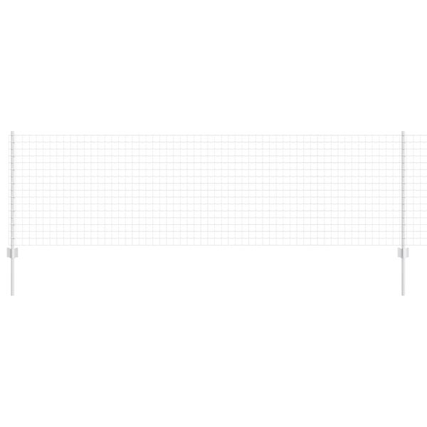 vidaXL Ograja s stebrom srebrna 0,8 x 10 m Jeklo
