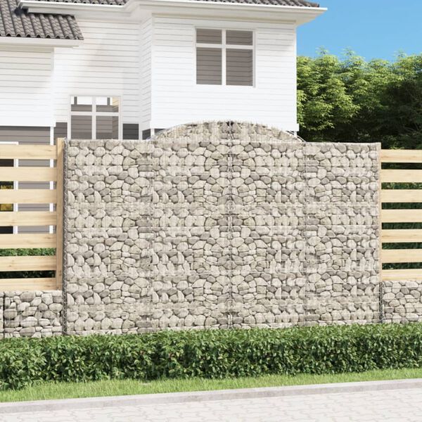 vidaXL Obokane gabion košare 7 kosa 300x50x200/220 cm pocinkano železo