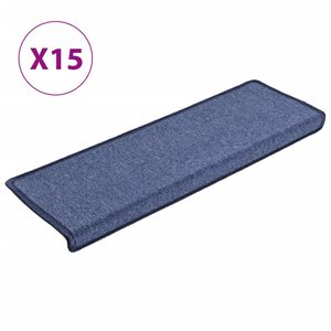 vidaXL Stopni&scaron;čne preproge 15 kosov 65x21x4 cm modre pravokotne robove