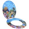 vidaXL Toaletni pokrov s tiho zaporo Temno morsko modra 44 x 38 cm
