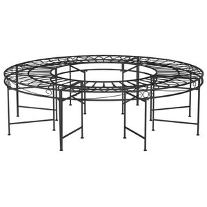 vidaXL Okrogla klop za okrog drevesa &Oslash;160 cm črno jeklo