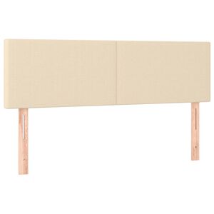 vidaXL Posteljno vzglavje krem 144x5x78/88 cm blago