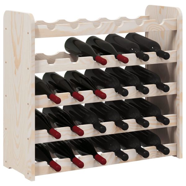vidaXL Stojalo za vino 67,5x25x60 cm trdna borovina