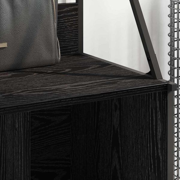 vidaXL Stojalo za oblačila s polico Črna Orehovina 100 x 41 x 184 cm