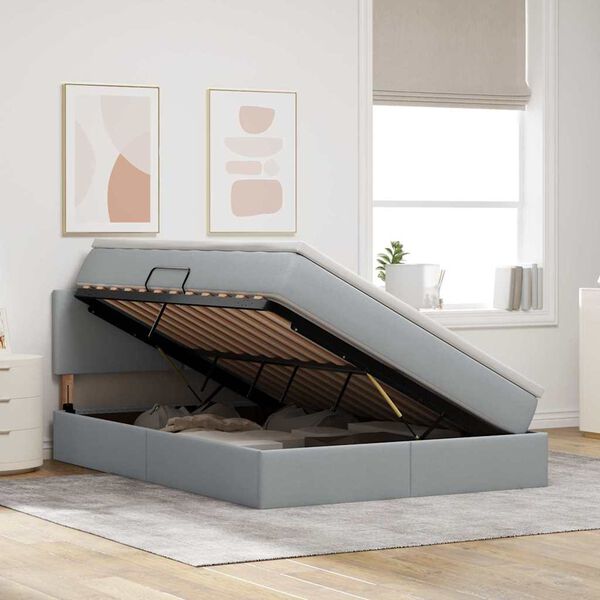 vidaXL Postelja z dodatnim prostorom za shranjevanje in vzmetnico