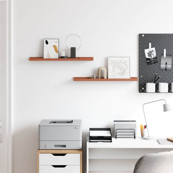 vidaXL Stenska polica 2 pcs Rdeča 60 x 9 x 3 cm Konstruiran les