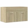 vidaXL Omarica za umivalnik sonoma hrast 80x38,5x46 cm iverna plo&scaron;ča
