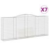 vidaXL Obokana gabionska ko&scaron;ara 7 kos 400x50x160/180cm cinkano železo