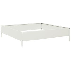 vidaXL Vrtna visoka greda bela 100x100x26 cm jeklo