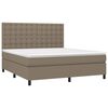 vidaXL Box spring postelja z vzmetnico LED taupe 160x200 cm blago
