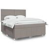 vidaXL Box spring postelja z vzmetnico taupe 180x200 cm blago