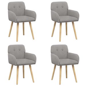 vidaXL Jedilni stoli 4 kos Boucl&eacute; Svetlo siva 59 x 57 x 85 cm