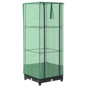 vidaXL Visoka greda s prevleko za rastlinjak videz ratana 40x40x123 cm