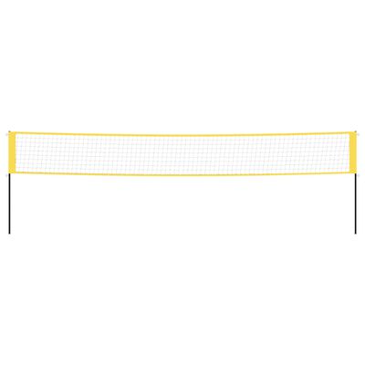 vidaXL Mreža za badminton rumena in črna 600x155 cm PE tkanina
