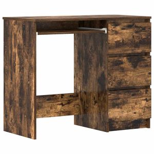 vidaXL Pisalna miza dimljeni hrast 90x45x76 cm konstruiran les