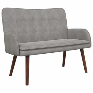 vidaXL Kavč za 2 osebi Svetlo siva 115 x 61 x 87 cm Žamet
