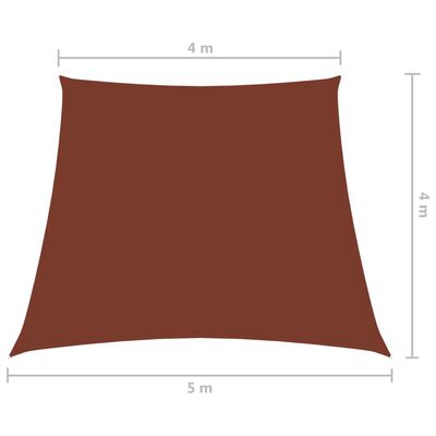 vidaXL Senčno jadro oksford blago trapez 4/5x4 m terakota