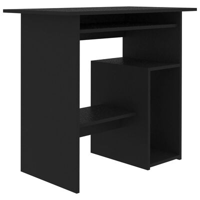 vidaXL Pisalna miza črna 80x45x74 cm iverna plošča