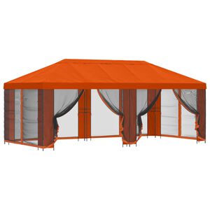 vidaXL Vrtni gazebo s stranskimi stenami 6 x 3 m Oranžna