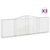 vidaXL Obokane gabion ko&scaron;are 3 kosi 400x30x120/140 cm pocinkano železo