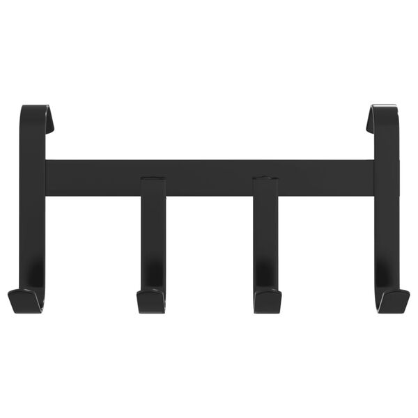 vidaXL Obešalnik za uzde s 4 kljukami črno jeklo