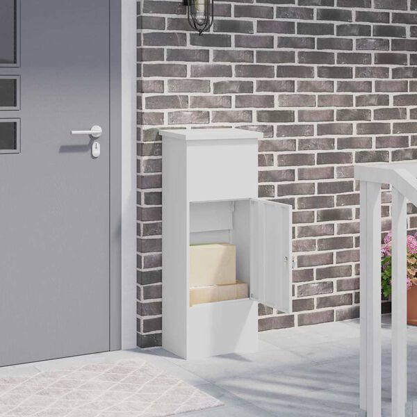 vidaXL &Scaron;katla za dostavo Bela 44,5 x 29 x 110,5 cm Jeklo