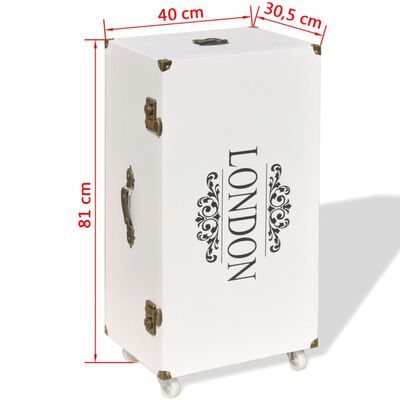 vidaXL Omarica v obliki kovčka 40x30,5x81 cm bela