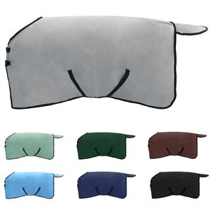 vidaXL Konjski pla&scaron;č Polna svetlo siva in roza Poliester