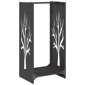 vidaXL Stojalo za drva črno 40x30x80 cm hladno valjano jeklo