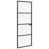 vidaXL Vhodna vrata 76 x 201,5 x 3,5 cm Aluminij in kaljeno steklo