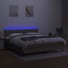 vidaXL Box spring postelja z vzmetnico LED taupe 180x200 cm blago