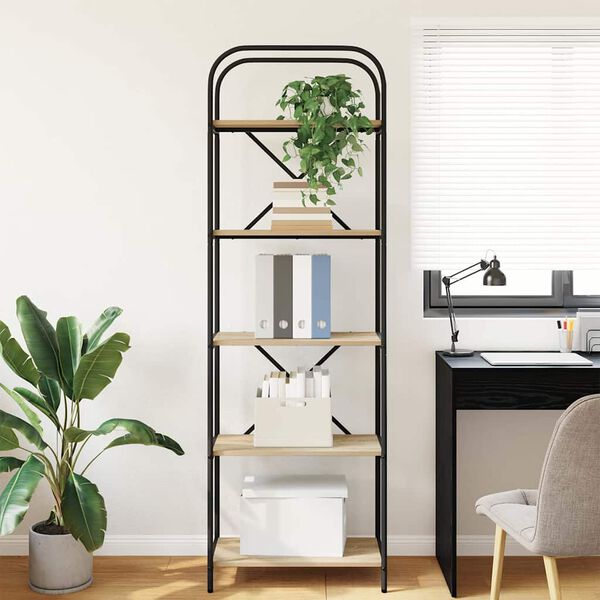 vidaXL Knjižna polica Sonoma hrast 60 x 30 x 183 cm Konstruiran les