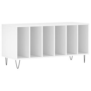 vidaXL Omarica za gramofonske plo&scaron;če bela 100x38x48 cm inženirski les