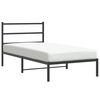 vidaXL Kovinski posteljni okvir z vzglavjem črn 107x203 cm