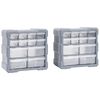 vidaXL Organizatorji z 12 predali 2 kosa 26,5x16x26 cm
