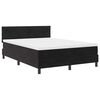 vidaXL LED Box Spring Postelja z vzglavjem Črna 140 x 190 cm Žamet